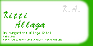 kitti allaga business card